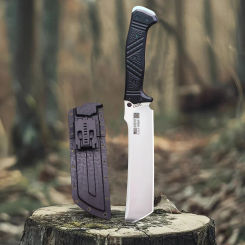 WPKOPYA U.S.A(Sanding) DC53 steel 14"multi-purpose outdoor firewood knife + sheath, farm chopping tool knife