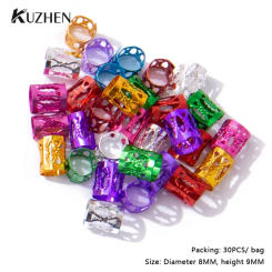 30PCS DIY Hair Accessories Dreadlock Hair Rings Cuff Clips Hair Braids Colorful Dirty Braids Beads Hairpin Jewelry