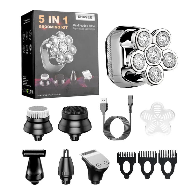 Description Picture 3 of itemRESUXI8520/6520 Floating Rotary Electric 8Head Shaver for Bald Men Wet and Dry Grooming Kit Pro Electric Shaver with LED Display