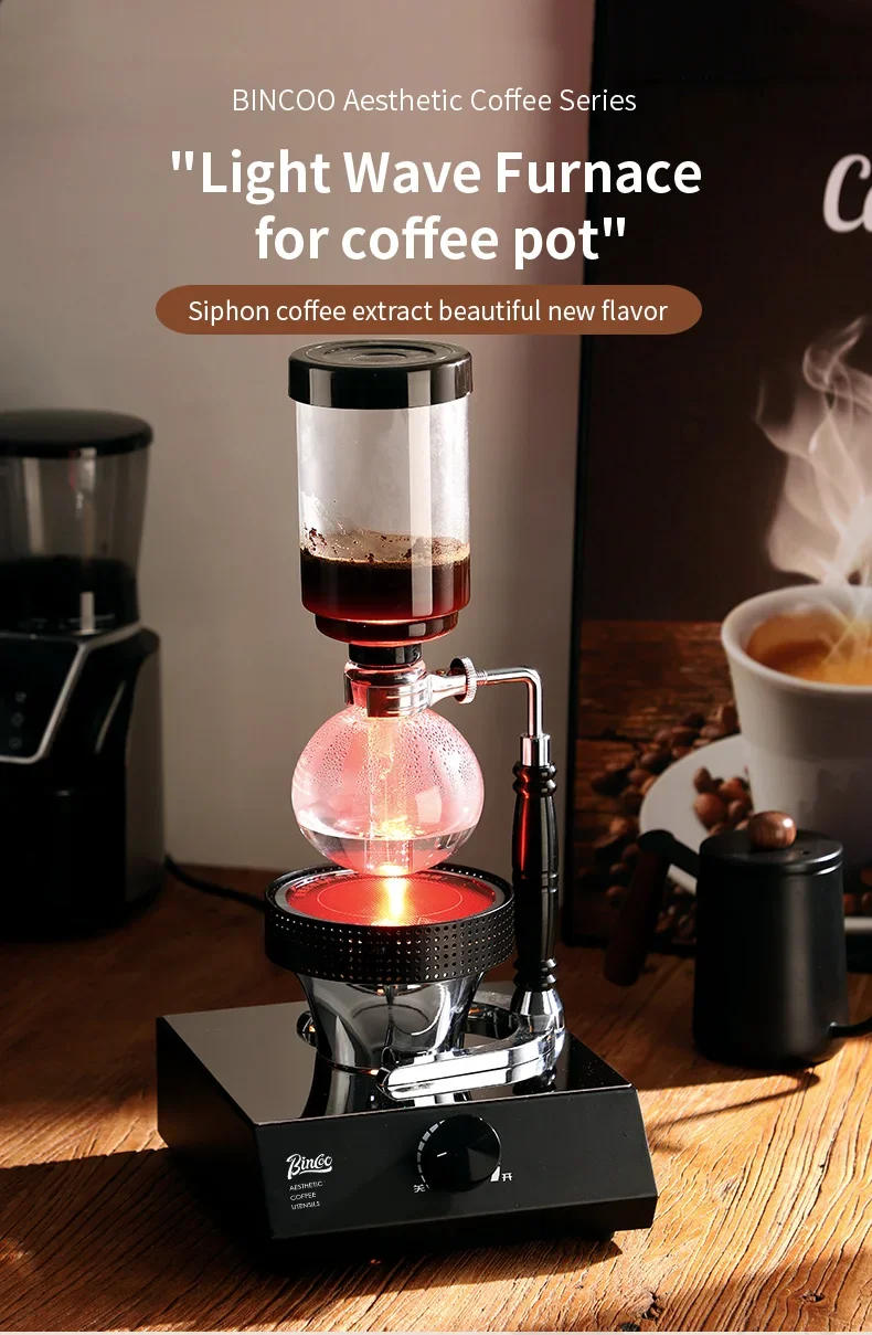 Description Picture 3 of itemBINCOO 400W 220V Siphon Pot Convection Oven Coffee Heater Electric Stove Halogen Light Wave Infrared Heating 750â„ƒ Heat Resistant