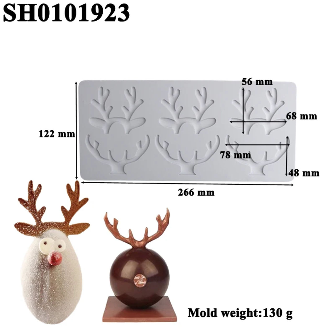 Description Picture 5 of itemChristmas Silicone Spherical Moulds Snowman Snowflake Deer Horn Design Cake Molds Mousse Dessert Bakeware Decoration Tools
