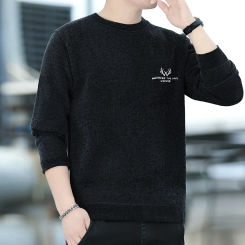 2024 Autumn/Winter Korean Style Solid Color Fashion Men's Thickened Sweater Men Wool Fashion WarmSweater Man's Wool Pullover Man