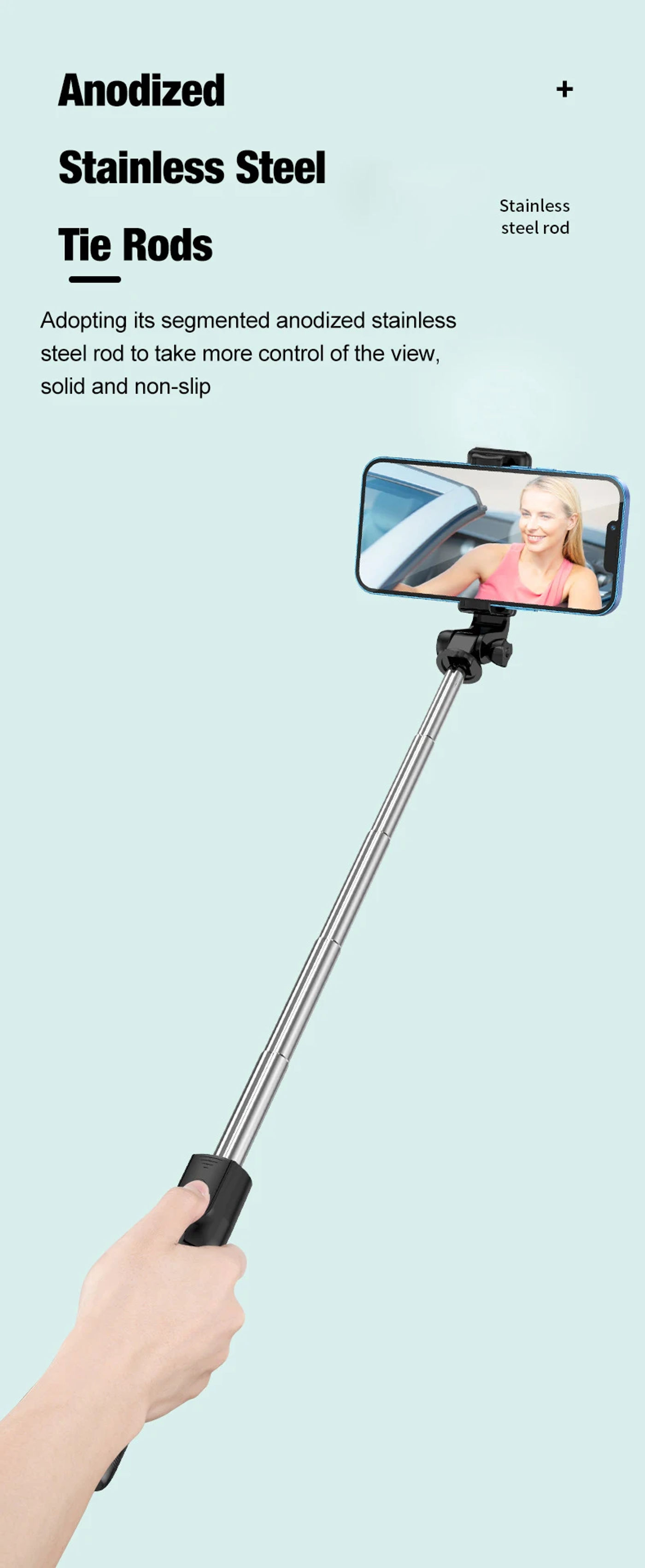 Description Picture 6 of itemBluetooth Cell Phone Selfie Stick Tripod Wireless Remote multifunctional Extendable Portable Phone Stand Live Streaming Video
