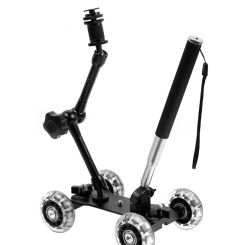 Camera Table Slider Dolly Desktop Directional Pulley Shooting Car Mini Video Car Stabilizer for Sony Nikon Canon DSLR Camera