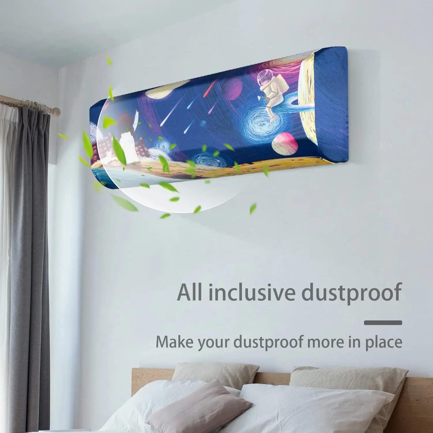 Description Picture 4 of itemGeometric Crown Print All-Inclusive Dust Cover Air Conditioner Cover Indoor Easy Cleaning Cover Air Conditioning Protective Case