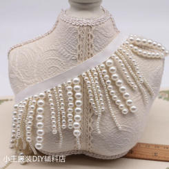 45cm Long Pearl Pendant Beaded Lace Trim Tassel Fringe DIY Stage Clothing Home Curtain Wedding Decorative Accessories