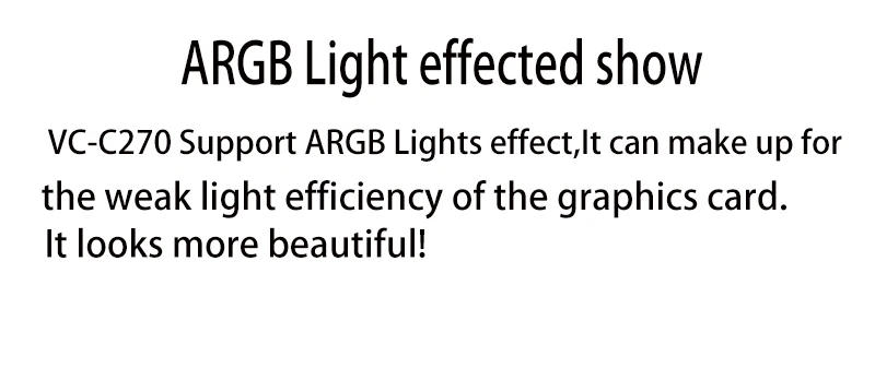 Description Picture 4 of itemTEUCER VC-C270H 300x100x20mm Universal Side ARGB 5V 3Pin Addressable Headers GPU Silent Cooling Fan for Most Graphics Cards