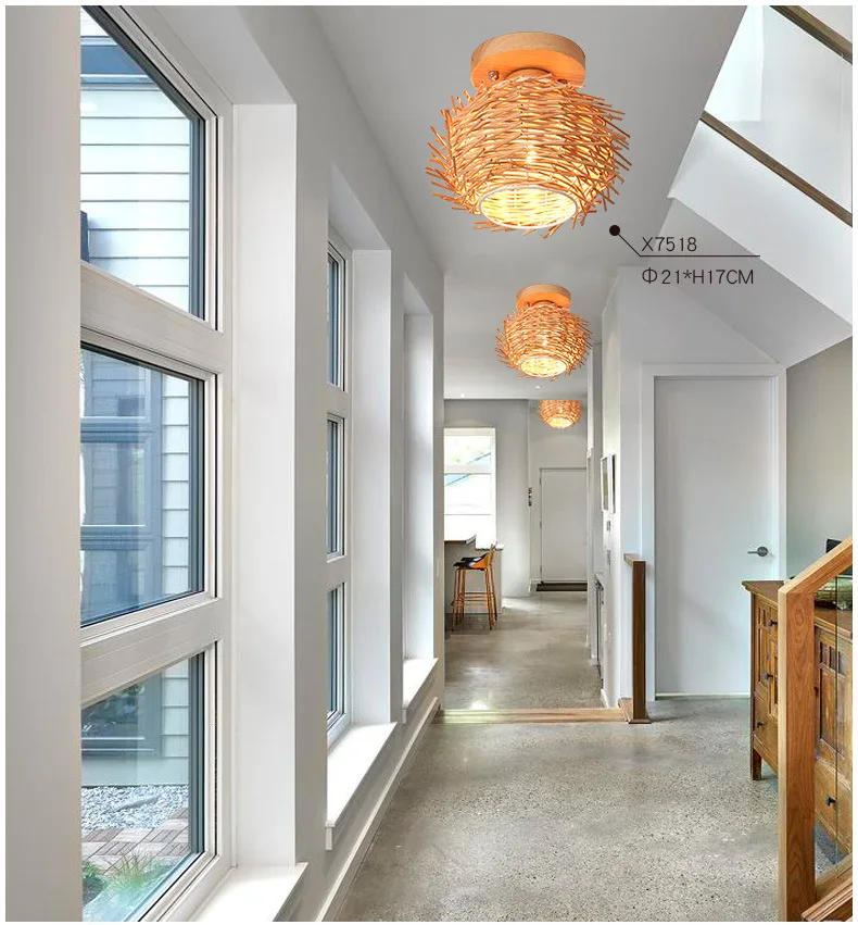 Description Picture 3 of itemModern Simple Bamboo Ceiling Lights Aisle Japanese Style Single Head Creative Corridor Aisle Chinese Living Room Indoor Lighting