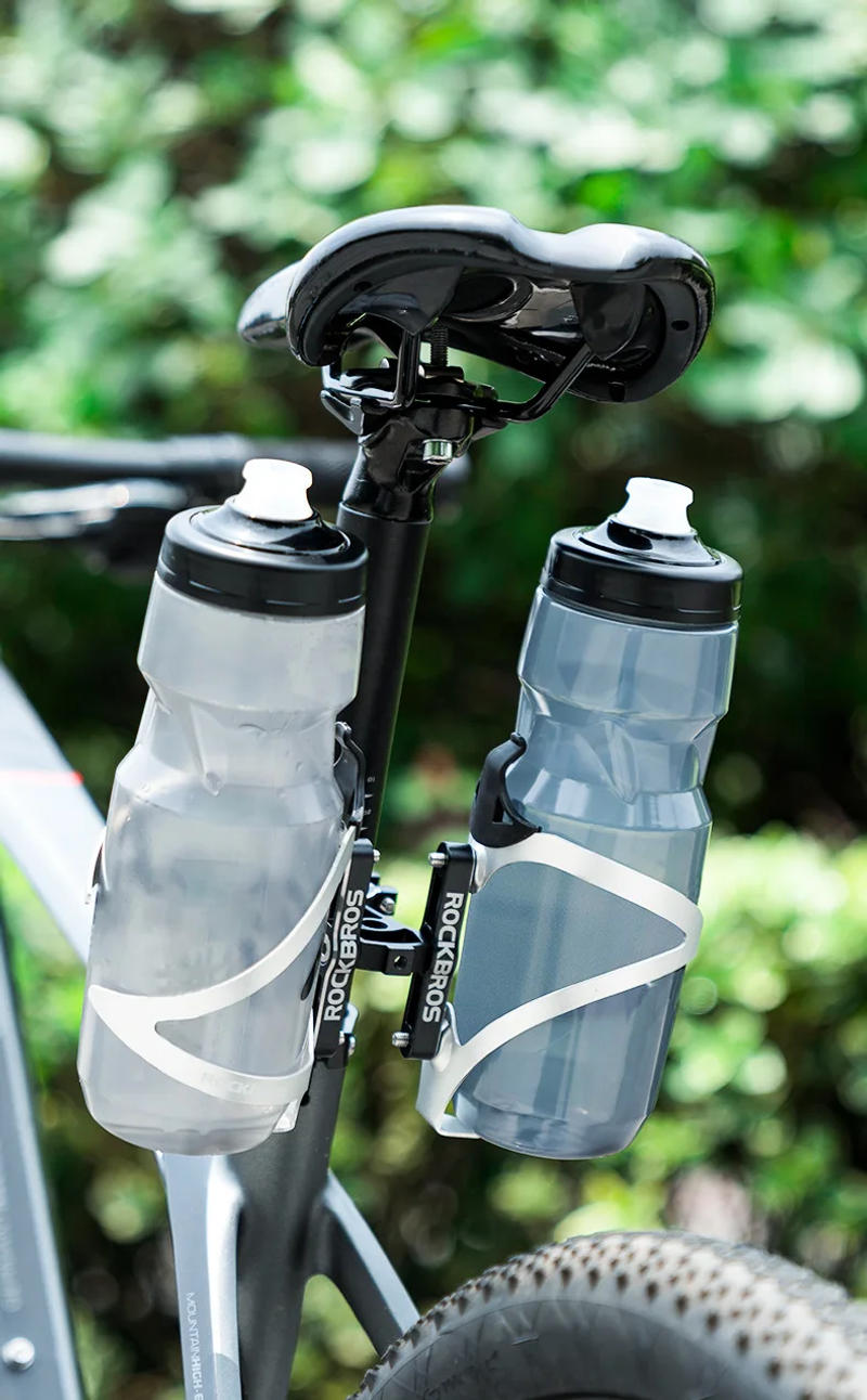 Description Picture 2 of itemROCKBROS Bottle Cage Conversion Seat Aluminum Alloy Free To Hang Motorcycle Bicycle Double Cup Holder Conversion Base