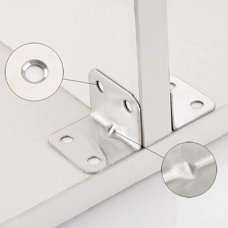 Description Picture 4 of itemStainless Steel Quadrilateral Angle Code Thickened 6 Holes Partition Fixing Bracket 90 Degrees