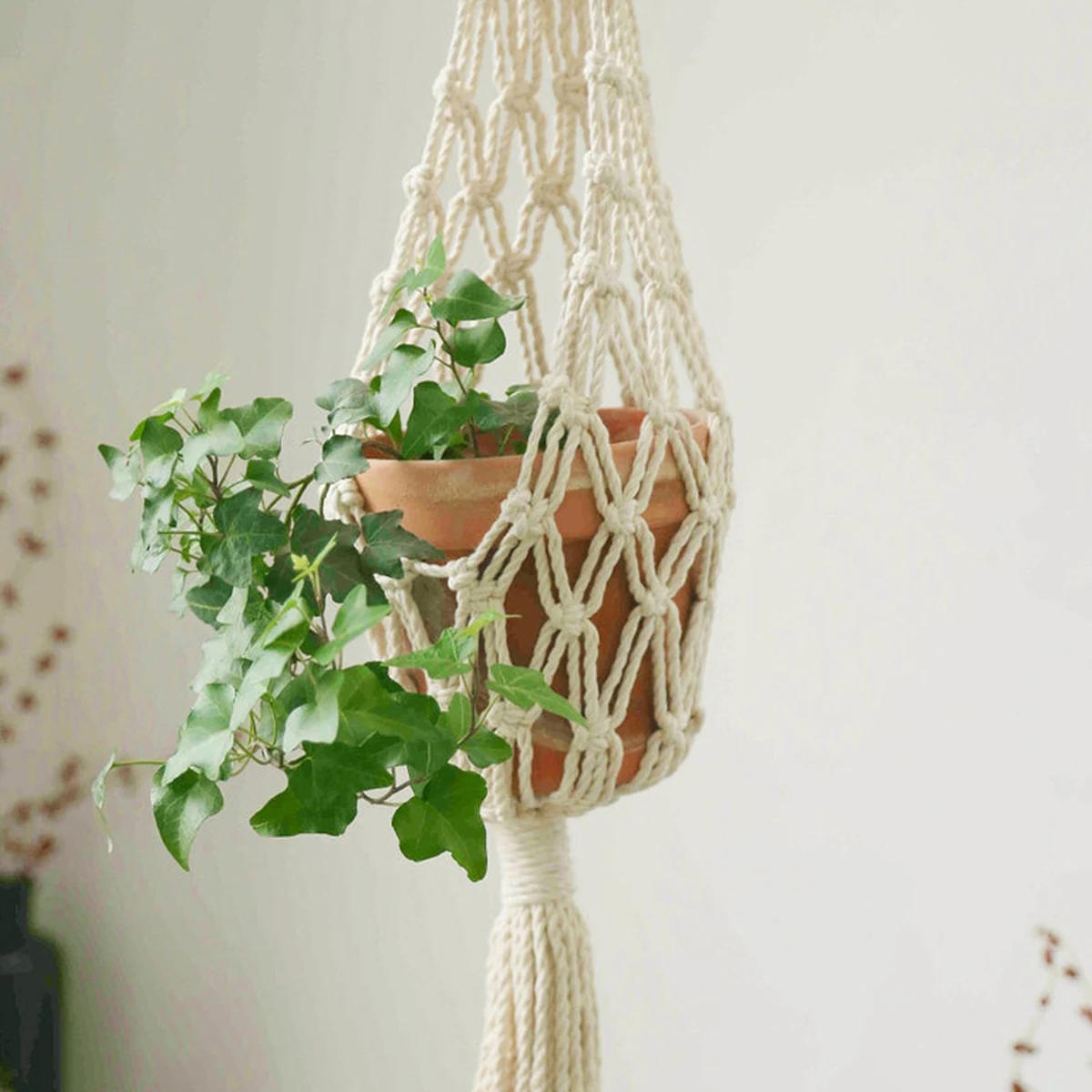 Description Picture 6 of itemMacrame Plant Hangers Handmade Cotton Rope Flower Pots Holder Decorative Indoor Hanging Planter Basket Plant Hanger for Indoor