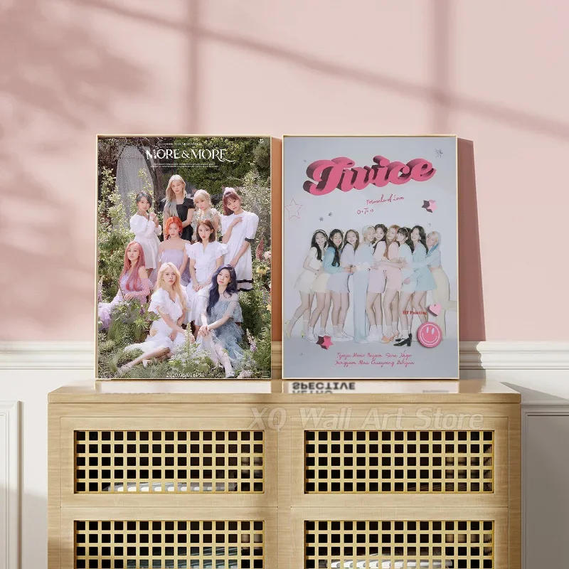 Description Picture 5 of item2023 Music Moonlight Poster Kpop Group Singer Twice Ready To Be Tour Canvas Painting Idol Wall Pictures Home Decor Fans Unframed