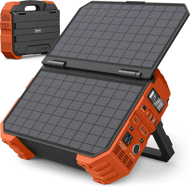 Description Picture 2 of itemPortable Power Station 1000W with Built in Solar Panel 614WH 192000mAh LiFePO4 Battery Pack Solar Generator with AC DC Outputs