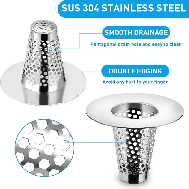 Description Picture 3 of itemFloor Drain Filter Mesh Anti-Clogging Sink Strainer Food Hair Stopper Anti-Pest Cover Shower Conical Net Bathroom Accessories