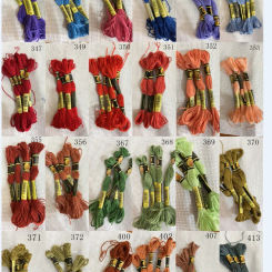 oneroom ,DMC333-413 Multcolor  10Pcs/lot two labels Thread Cross Stitch Cotton Sewing Skeins Embroidery Thread Floss Kits 5