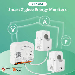 Zigbee Smart Energy Meter 2 Phase Din-rail Power Monitoring 120A Work with Tuya HA ZigbeeMQTT via Hub