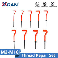 XCAN Thread Repair Set Metric M2-M16 For Restoring Damaged Threads Repair Tools Screw Thread Inserts