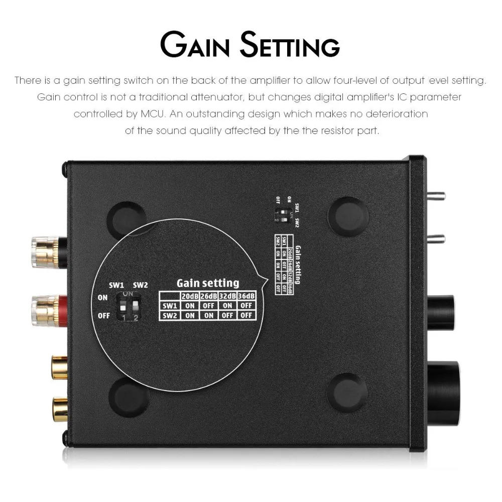 Description Picture 6 of itemNobsound Hi-Fi G2 Mono Channel Digital Amp Subwoofer / Full-Frequency Mini Stereo Audio Home Desktop Power Amplifier 100W