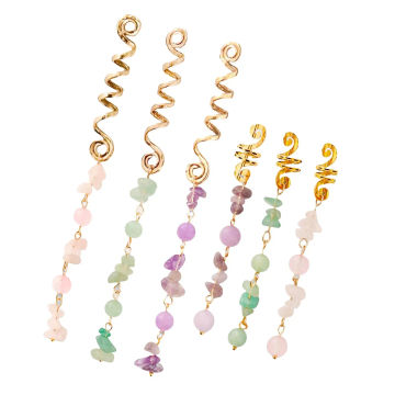 6Pcs Hair Jewelry Hair Clips Pendants DIY Accessories Braiding