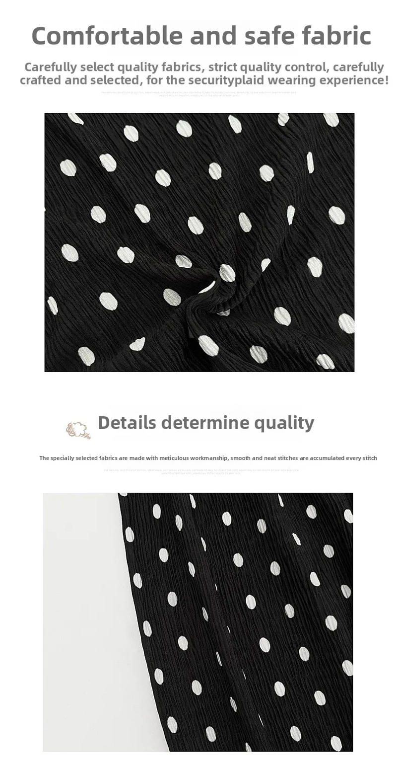 Description Picture 3 of itemGirls' Summer Outfit New Casual Pants 2025 Korean Style Stylish Versatile Thin Polka Dot Mosquito Proof Pants Straight Leg Pants