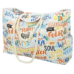 Beach Bag Travel backpack Shoulder Tote Bag Waterproof Large Capacity Stripe Pool Bag Storage Container with Magnetic Button