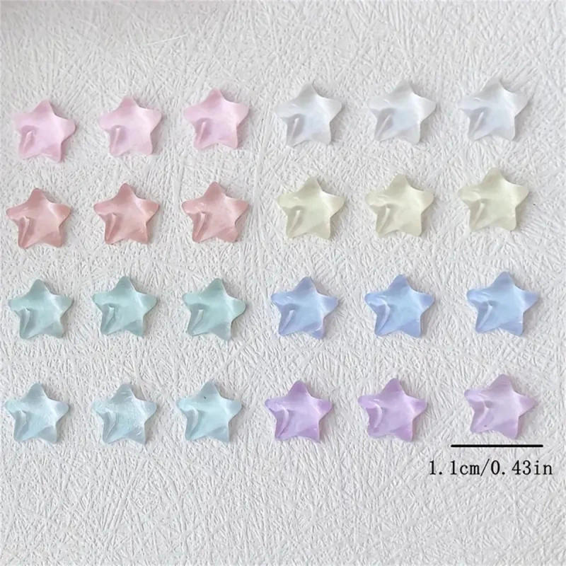 Description Picture 4 of item10pcs 3D Colorful Resin Crystal Star Nail Art Charms Kawaii Pentagram Nail Rhinestones Decorations DIY Nail Accessories Supplies