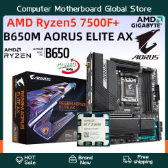 AMD Ryzen 5 7500F+GIGABYTE B650M AORUS ELITE AX AM5 Processor WiFi  Bluetooth Gigabyte  DDR5 Mainboard AMD Ryzen Kit Combo m-ATX