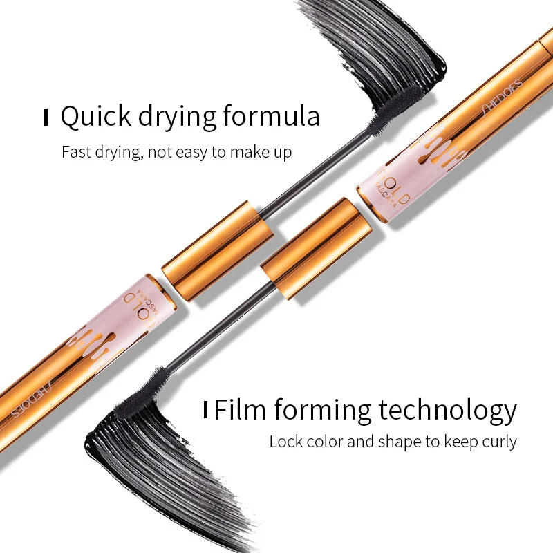 Description Picture 6 of itemThick Curly Eye Black Waterproof Non Smudging Slim Durable And Makeup Free Eye Black Gold Color Mascara