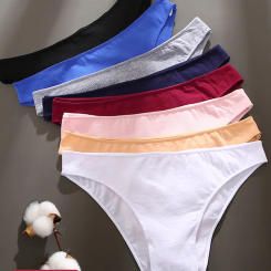 New 3Pcs M-XXL Cotton Panties Big Size Low Rise Briefs Female Sexy Underwear Briefs Underpants Ladies Intimates Panty Lingerie