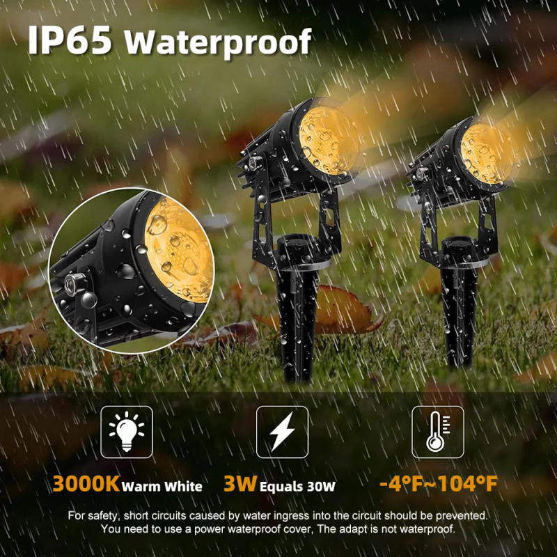 Description Picture 3 of itemLED Landscape Lights 12W Low Voltage Waterproof Garden Pathway Light Wall Tree Flag Spotlights Spike Lawn Lamp with Transformer