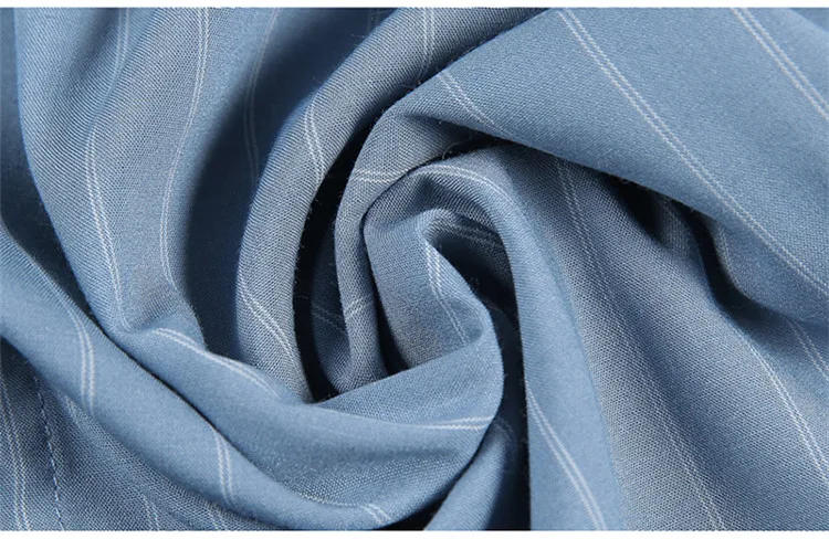 Description Picture 5 of itemPlus Size 4XL-M Men's Summer Short Sleeve Embroidery Striped Dress Shirts 2022 Korean Buttons Slim Casual Social Tuxedo Blouses