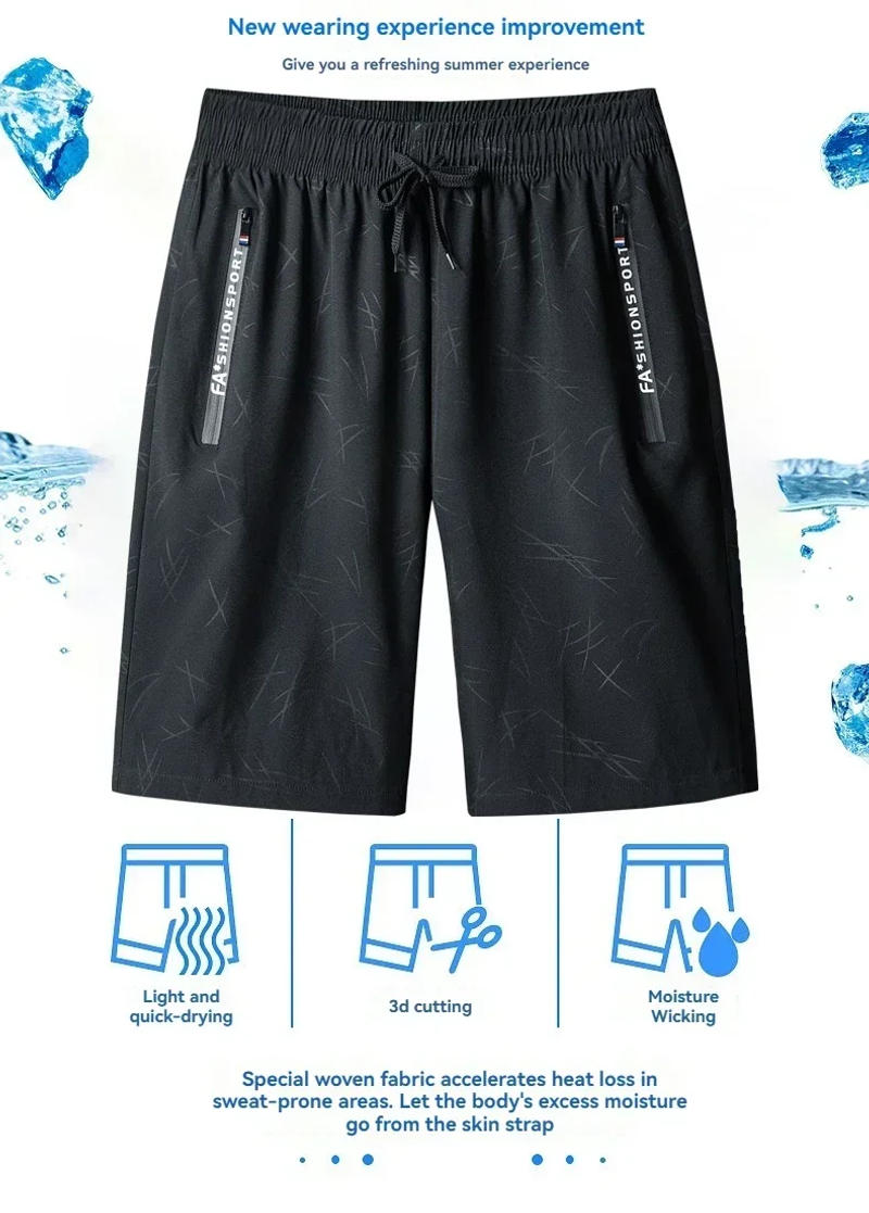 Description Picture 4 of item2PCS Summer Light and Thin Men's Business Leisure High Quality Printed 5-point Shorts Outdoor Sports Tourism Quick Drying Shorts