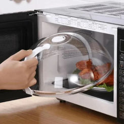 High Quality Microwave Splatter Cover BPA Free Microwave Oven Plate Food Cover Guard Lid with Handle Clear Kitchen Accessories