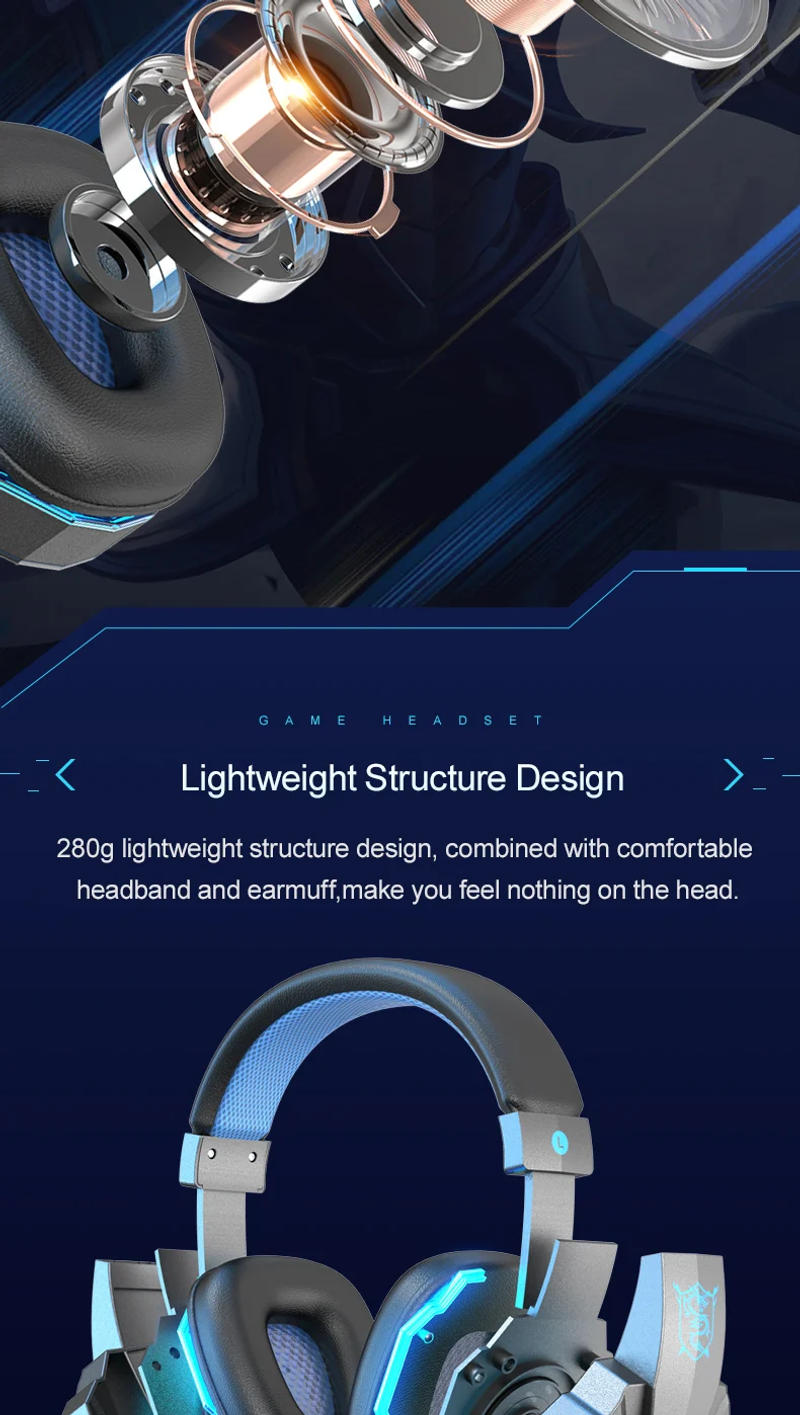 Description Picture 6 of itemWired Headsets Stereo Earphones Cool Lighting Gaming Headset For Smart Phones Computer Laptop Tablet PC Gaming Headphone