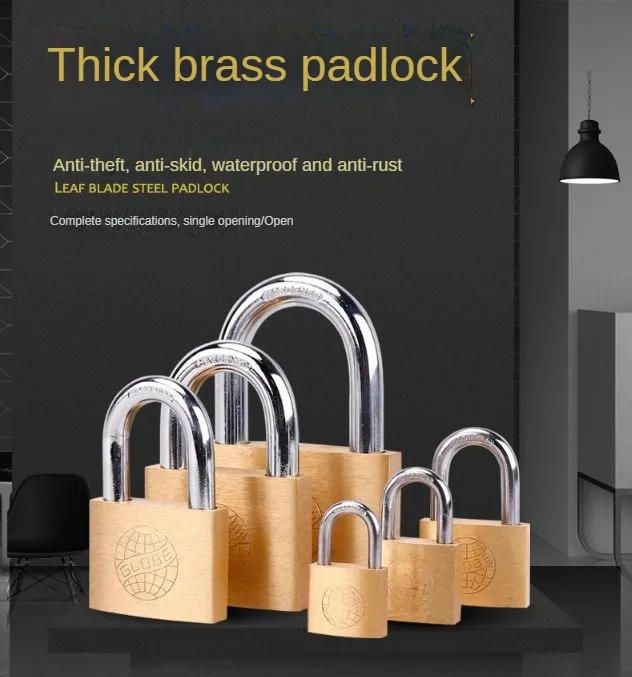 Description Picture 2 of itemAnti Theft Door Full Copper Padlock Thickened  Brass Small Padlock Dormitory Gym Cabinet Anti-theft Locks Locker 3pcs keys