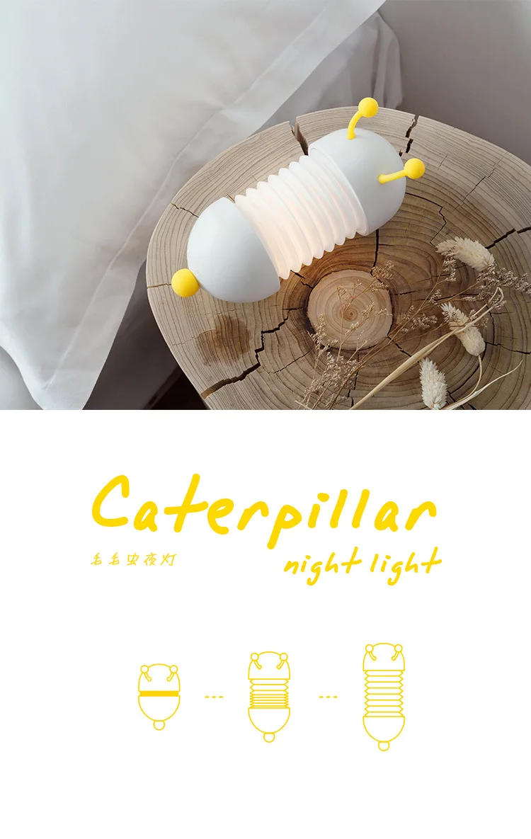 Description Picture 2 of itemCaterpillar Night Lamp Q Edition Gift New led Night Lamp usb Lamp light