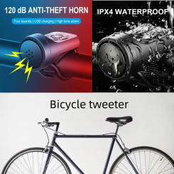 Usb Rechargeable Bicycle Bell Waterproof Bike Motorcycle Electric Anti-theft Alarm Horn Loud Alarm Bell Road Cycling Suppies