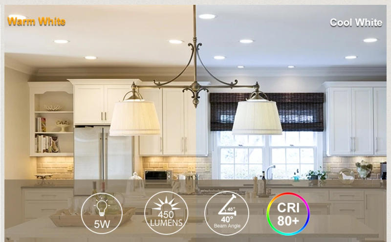 Description Picture 3 of item6-Pack E14 LED Light Bulbs Dimmable Warm White/Daylight White 3000K/5000K 5W P45 Small Edison Screw Ball Bulb CRI85 450LM