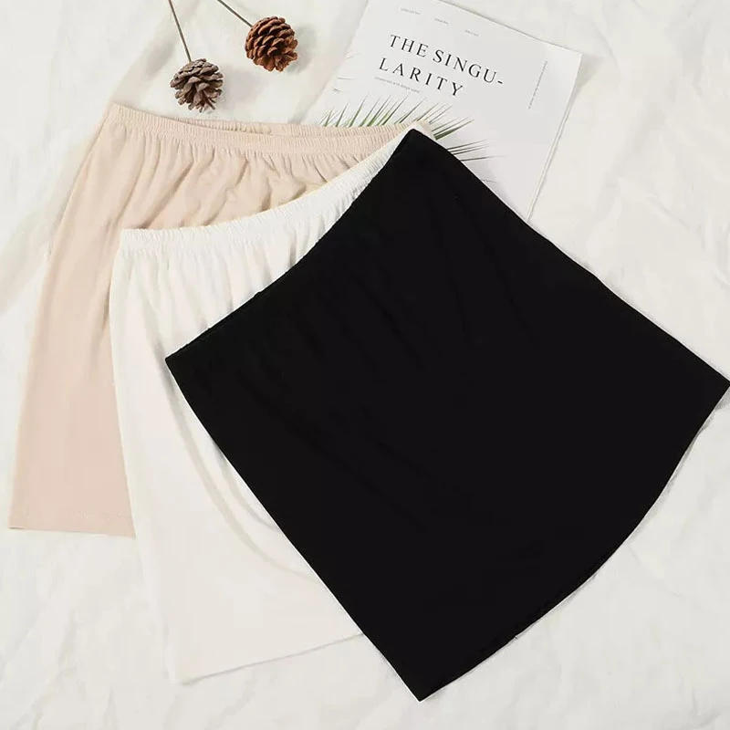 Description Picture 6 of itemSatin Underskirt Half Slips Dress For Women Summer Thin Ice Silk High Waist Elastic Anti-Penetrating Underskirt Lining Petticoat