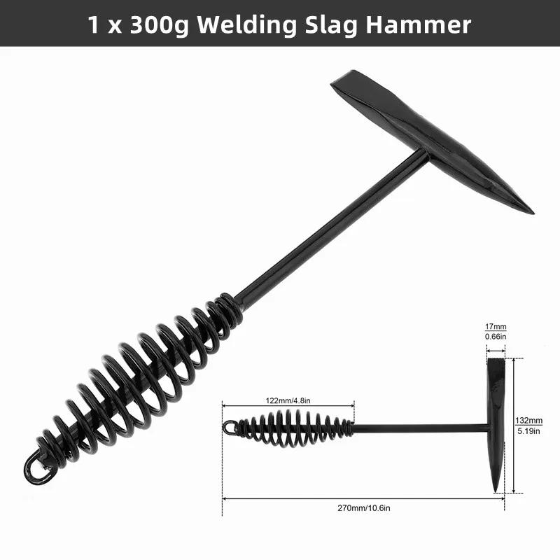 Description Picture 2 of itemWelding Hammers Slag Scratch Wire Brush Welding Plier Slag Removal Tool Sets with Coil Spring Handle, Welding Gloves,Gauges