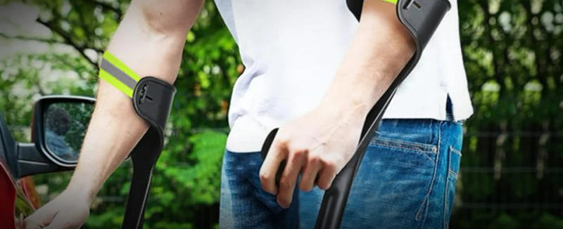 Description Picture 4 of itemLefeke Forearm Crutches Foldable Adjustable Aluminium Walk Easy Elbow Crutch Lightweight Walking Stick