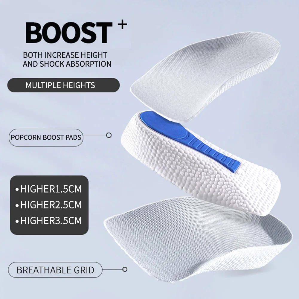 Description Picture 4 of item1.5-3.5CM Invisible Height Increasing Insole Orthopedic Arch Support Insole Soft Elastic Light Weight for Men Women Shoes Pads