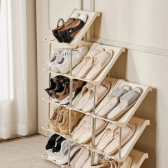 Folding Shoe Rack Multi-Layer Household Shoes Shelf Metal Corner Free Standing Shoe Racks High-capacity Simple Storage Cabinets