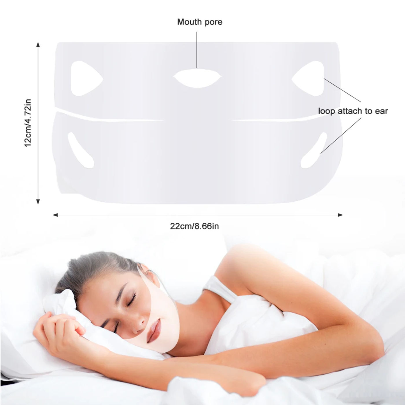 Description Picture 6 of item1-5pcs 4D V shape Lifting Face Mask Ear Hanging Chin Cheek Lift Facial Slimming Hydrogel Thin Face-Lifting Slimmer Mask