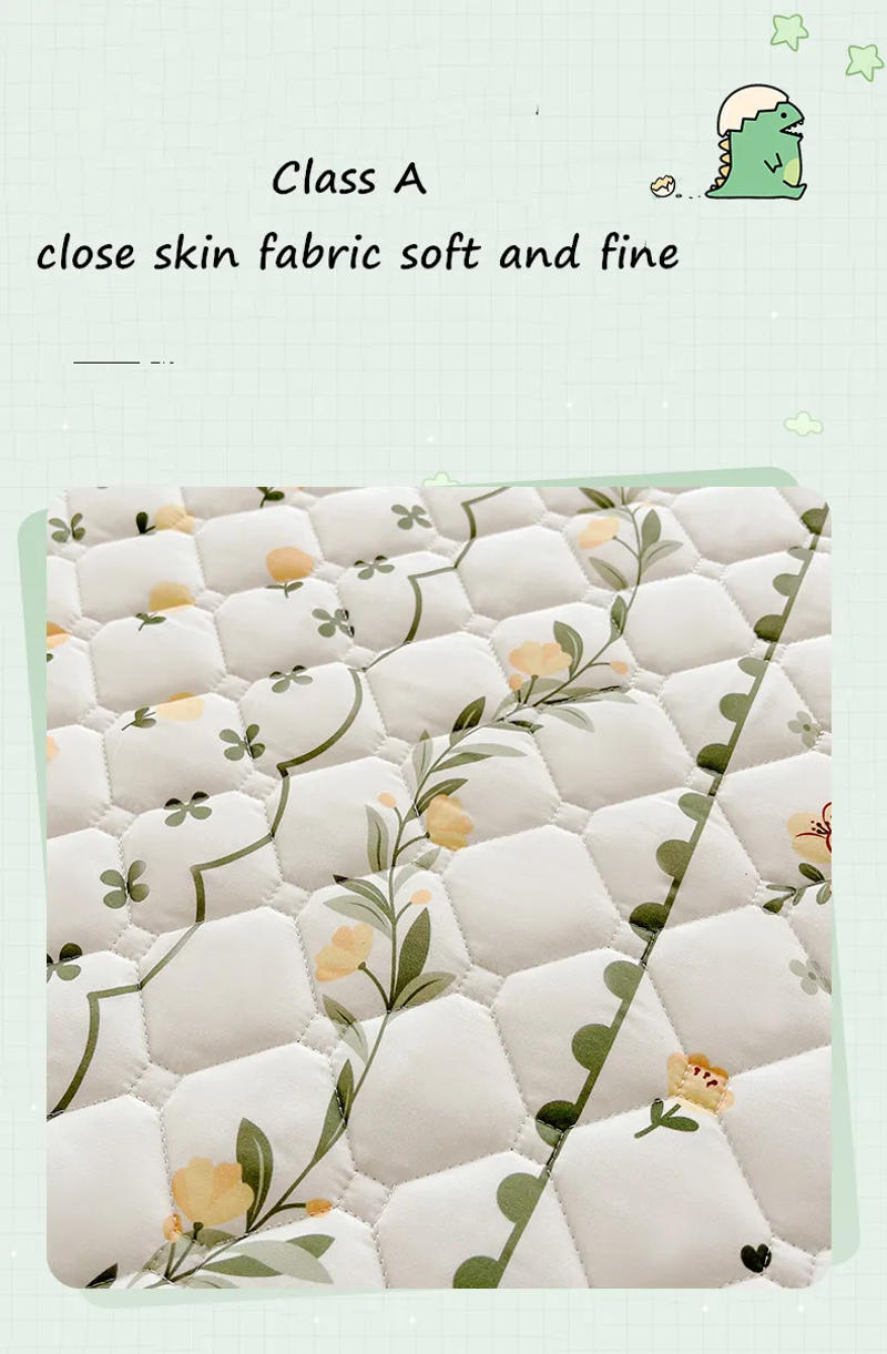 Description Picture 6 of itemFloral Fitted Sheet Queen Size Bed Cover Thicken Bedsheet Quilted Mattress Protector tampa de colchão (Pillowcase Need Order)