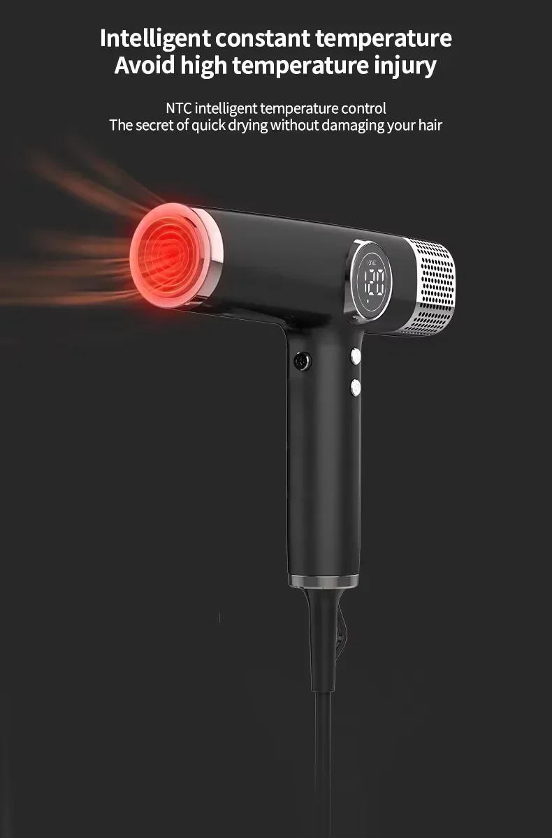 Description Picture 4 of item5 in 1 Professional Led Display Hair Dryer 110000RPM High-Speed Brushless Motor Negative Ion Blow Dryer Fast Drying Salon