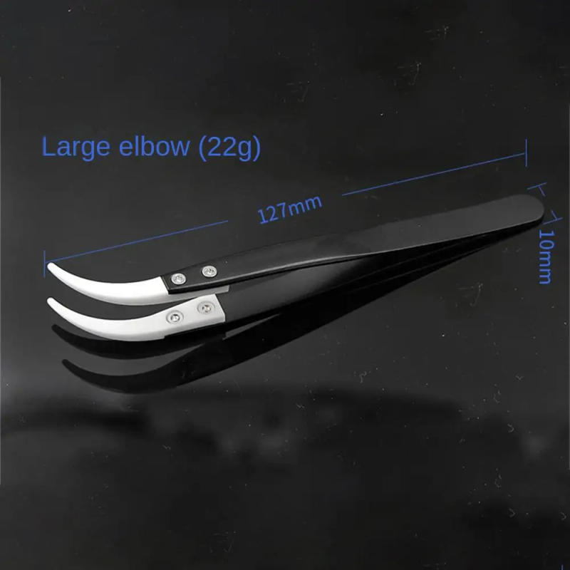 Description Picture 4 of itemAnti-Static Ceramic Tweezers Stainless Steel Industrial Ceramic Tweezers Insulated Straight/Curved Tip Black-Whit Tweezers