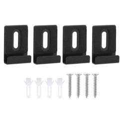 Wall Hanging Mirror Clips Kit for Frameless Bathroom Mirrors Set of 4 Stainless Steel and Plastic Construction