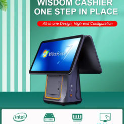 15.1inch New Android /Windows pos system all in one touch screen  laptop Pc Terminal With Printer scan window function mini pc