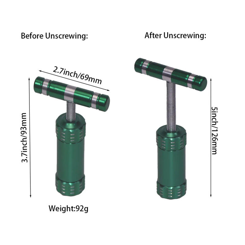 Description Picture 3 of item1, T-shaped aluminum manual cigarette press rotating jacket non-slip plastic cover, small smoking accessories, Christmas Hallowe